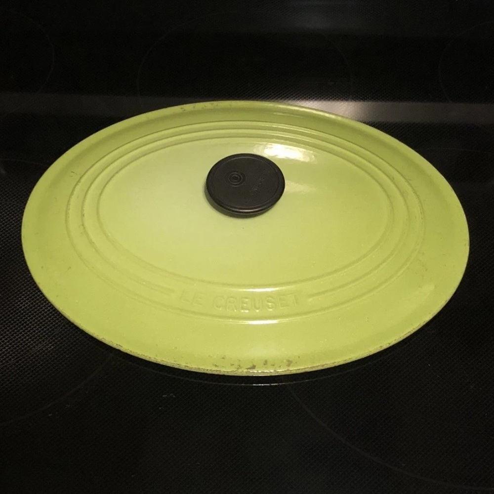Le Cresset #31 Green Enameled Cast Iron Oval Dutch Oven Replacement Lid Only